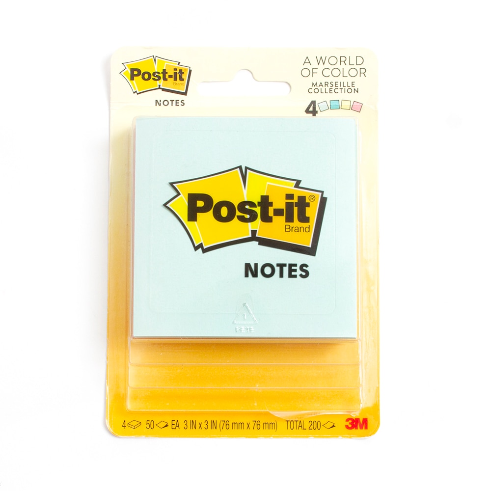 3M, Post-It Pad, Pack, 3x3-In, Pastel Marseille